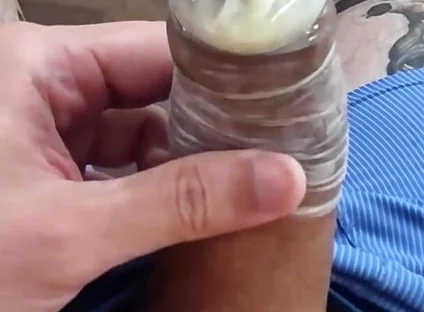 Giant and Thick Penis Releases Milk in the Condom