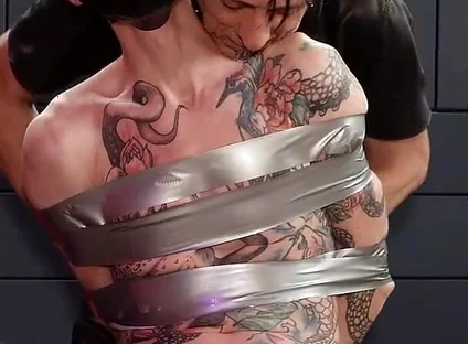 Nicky Tape Bondage in Rotate Table Sony