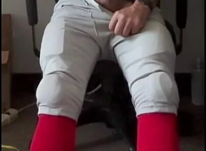 Jockdad87 Jerks and Shoots a Load in His Football Uniform