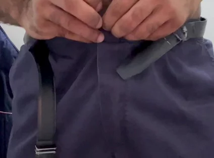 Security Guard Ejaculated on His Work Uniform in a Public Restroom.