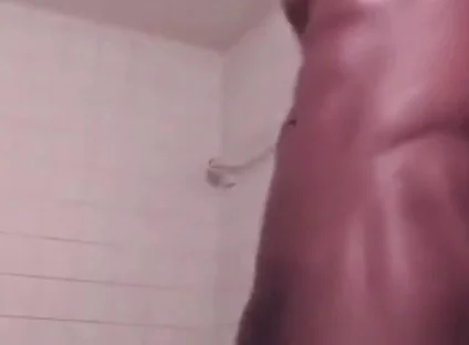 Stroking swinging my big black cock cumming hard