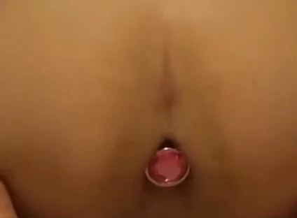 Showing off My Pink Buttplug!