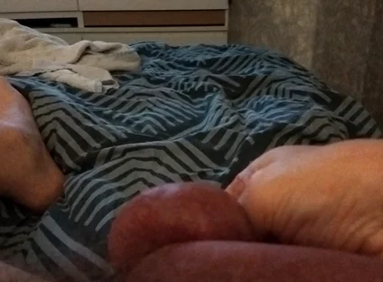My Friend Lies on the Bed and Plays with His Big Cock