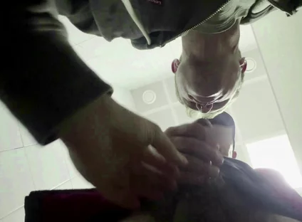 The Teacher's Thick Sucks in a Public Toilet. Slaps for a Student