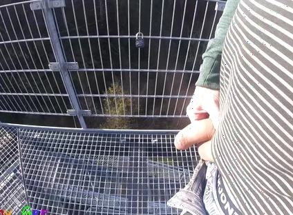 I'm Edit on My Foreskin Cock Outside on a Very Public Observation Tower by a River.