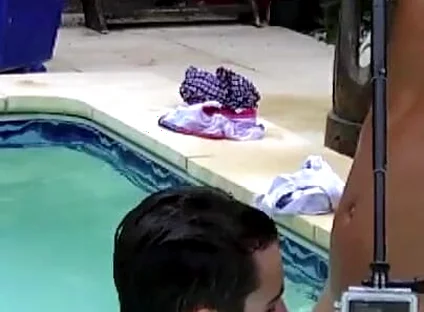 Twink fucked in the swimming pool by older for fun