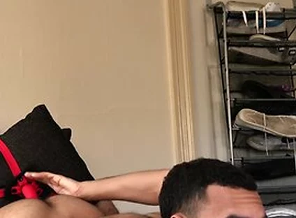 Red Bone In Fucking My Big Red Dildo In The Ass