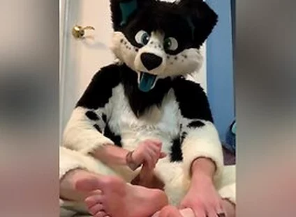 Furry Shows Off Feet & Fucks A Plushie