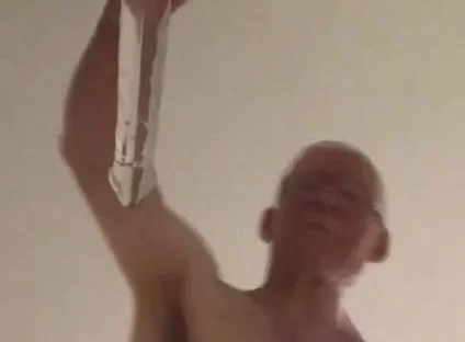 Close up View From Below Riding a Large Glass Cock