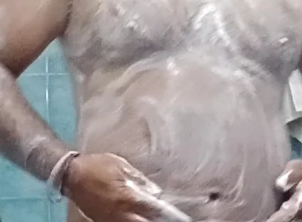 Indian Nude Daddy Enjoying a Hot Shower and Showing off His Wet Body