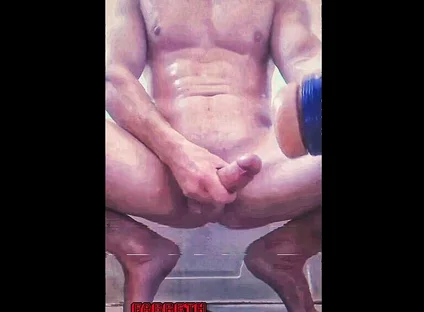Muscular Huge Cock and His Toy